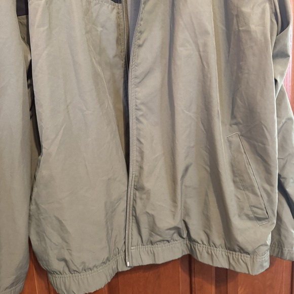 Nike Jacket Mens Large Olive Green Mini Swoosh Fleece Lined Full Zip Striped 00s - Picture 9 of 9